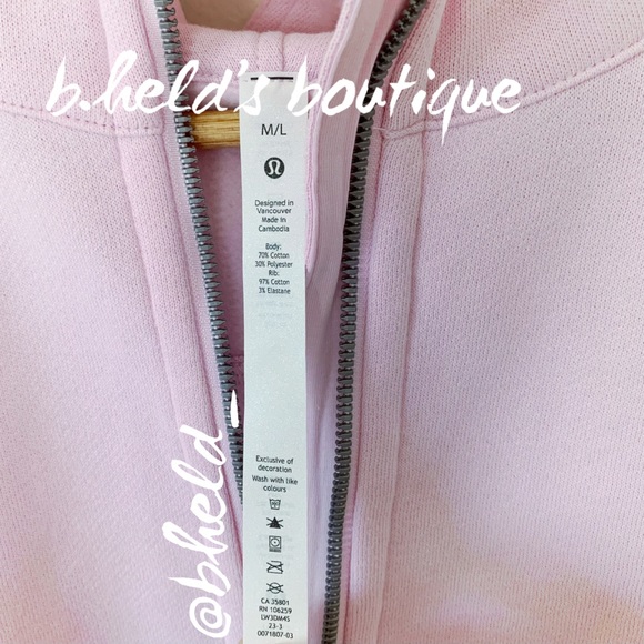 lululemon Scuba Oversized Half-Zip Hoodie in Meadowsweet Pink Size M/L New NWT - Picture 6 of 15